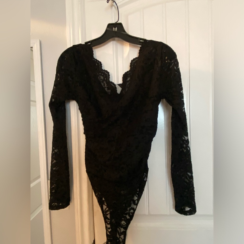 New no tag black xs lace top sample size women's